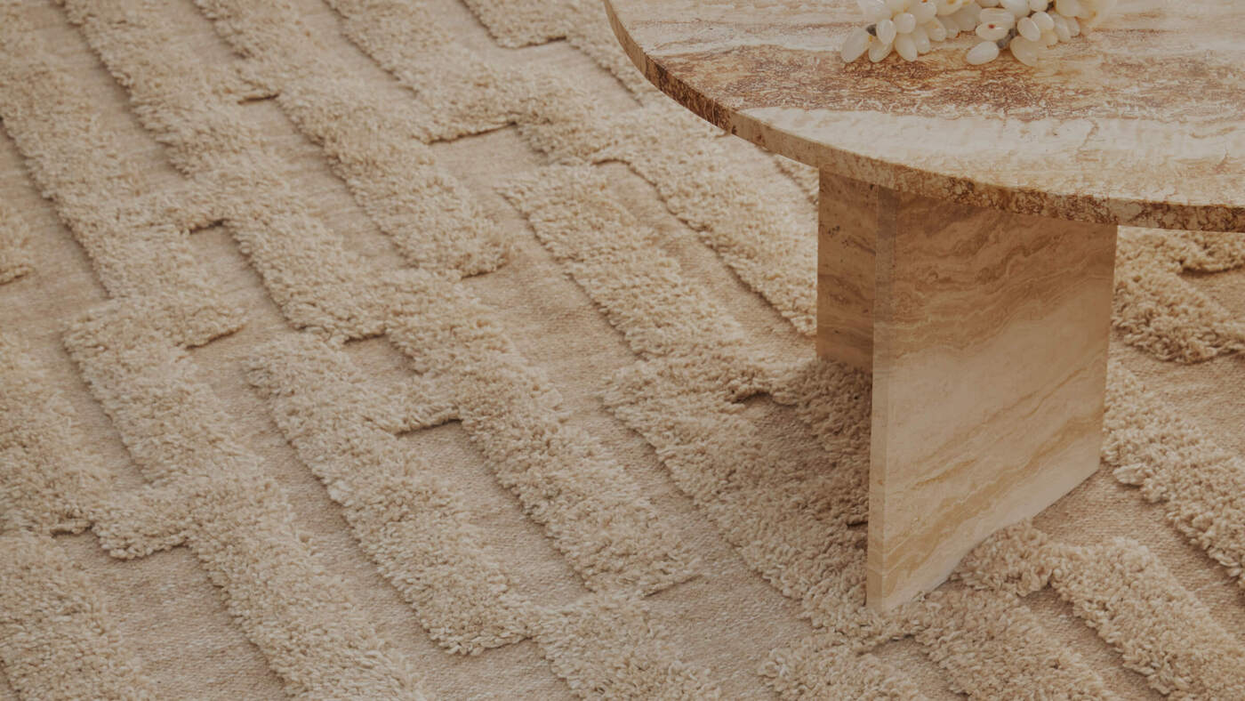 Bielke Wool Rug Matta Beige Melange | Tinted Objects