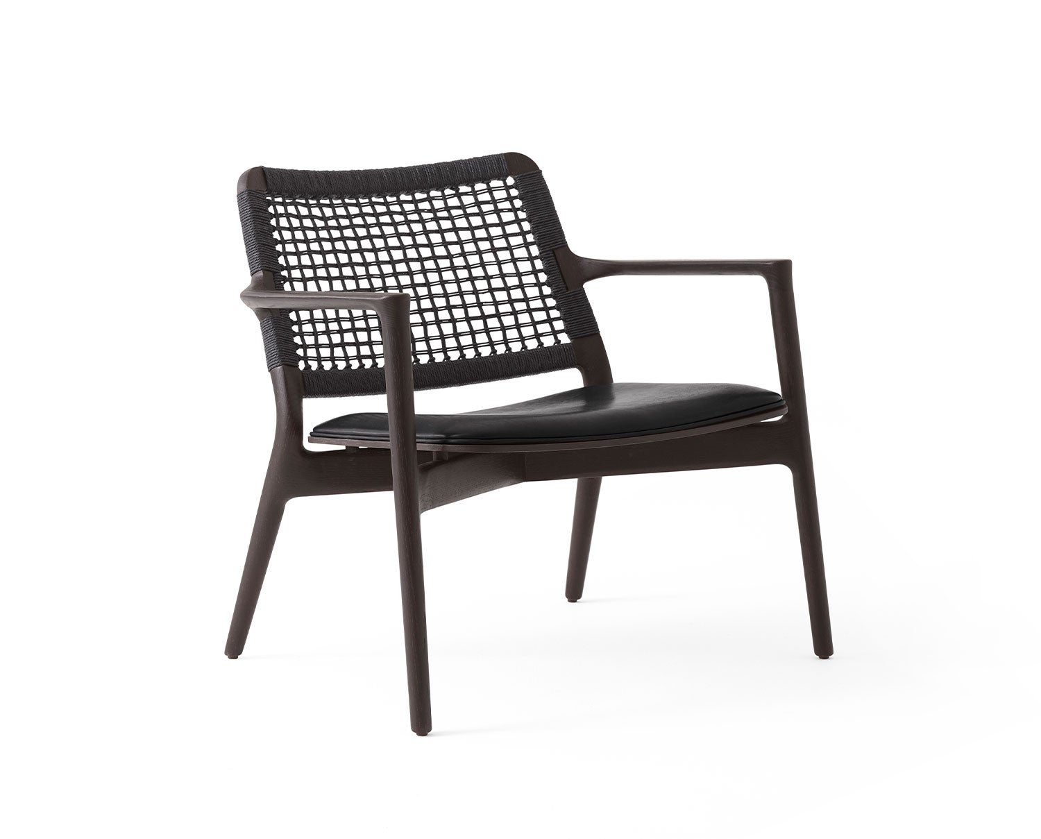 Vipp Cabin 488 Lounge Chair i Dark Oak | Black Leather